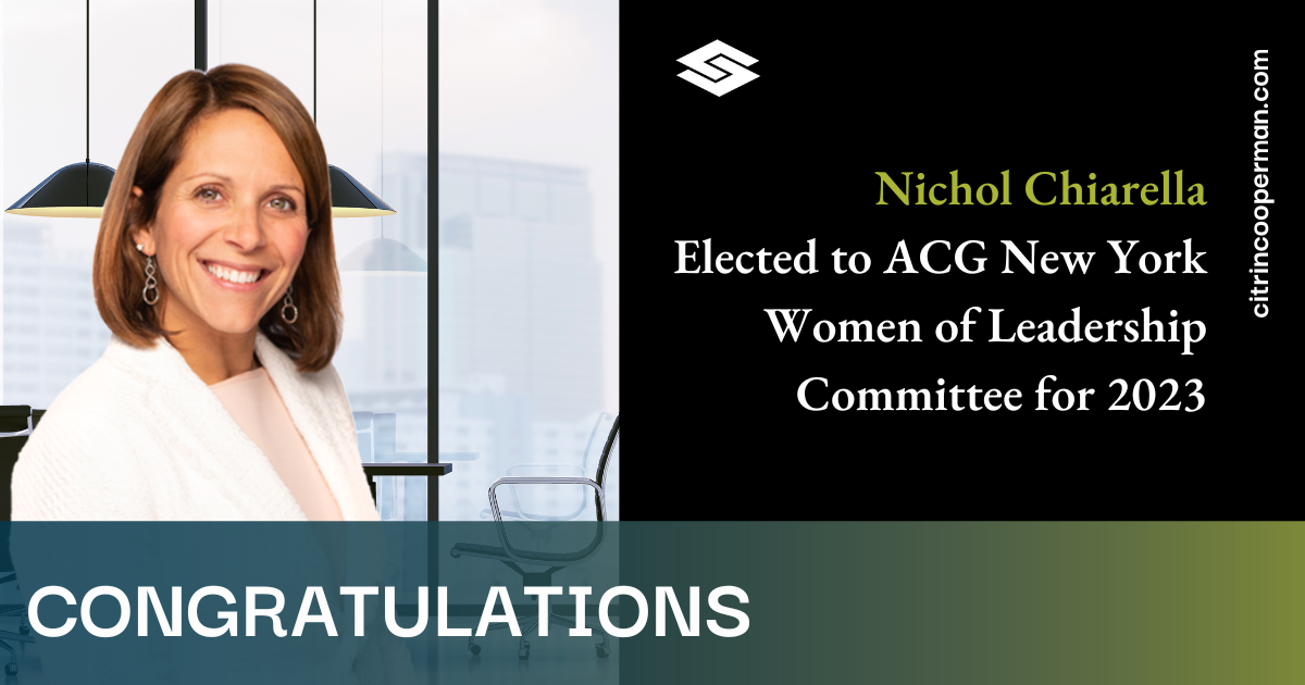 Nichol Chiarella Elected to ACG New York Women of Leadership Committee for 2023