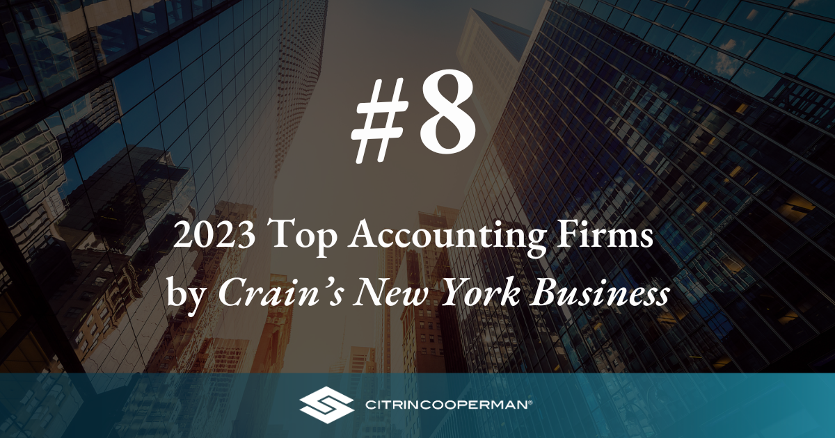 2023 Top Accounting Firms by  Crain’s New York Business