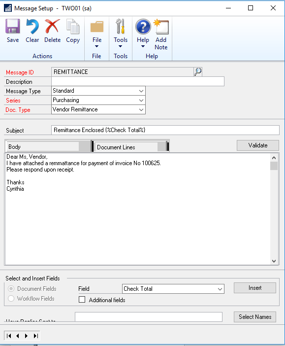 Microsoft Dynamics GP How to Email ACH Remittances (5)